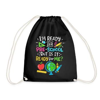 nursery school - Drawstring Bag - black - Front
