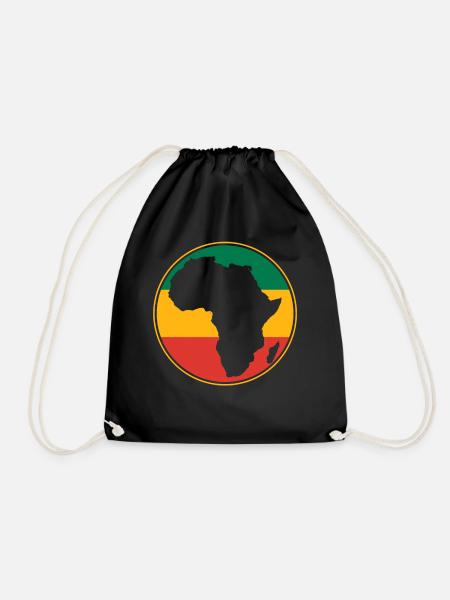 African map - Drawstring Bag - black