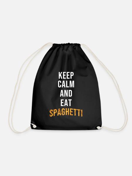 Restez calme Mangez des spaghettis - Sac de sport léger - noir