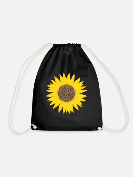 Sonnenblume-grafische Flower power-Schönheit - Turnbeutel - Schwarz
