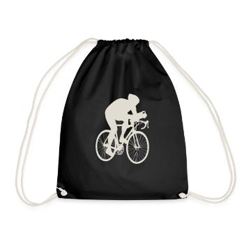 Cycling cyclist Bicycle racing bicycle - Drawstring Bag - black - Front