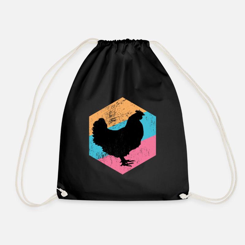 CHICKEN - Drawstring Bag - black