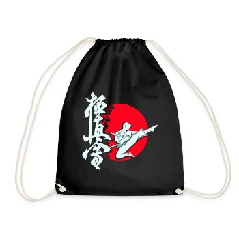 Kyokushin Karate Karatekämpfer Okinawa Karateka - Turnbeutel - Schwarz - Vorne