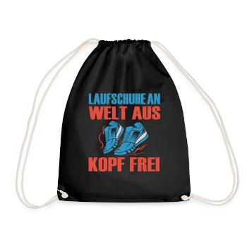 Laufen Spruch Joggen Marathon - Turnbeutel - Schwarz - Vorne