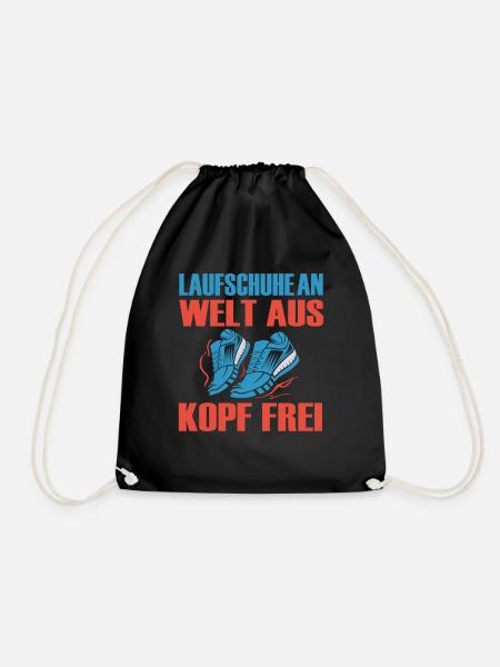 Laufen Spruch Joggen Marathon - Turnbeutel - Schwarz