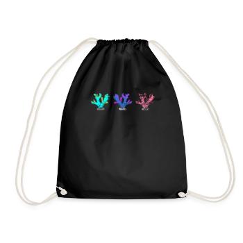 Colorful corals - Drawstring Bag - black - Front
