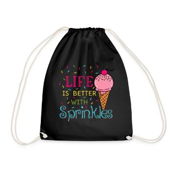 Life Is Better With Sprinkles - Turnbeutel - Schwarz - Vorne
