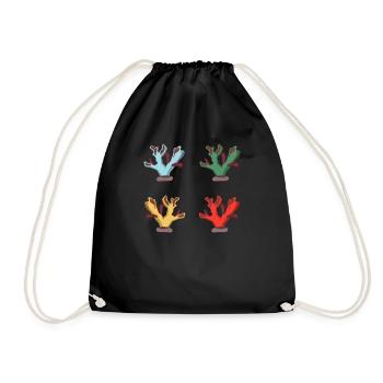 Retro Coral Coral Reef Coral Aquarium - Drawstring Bag - black - Front