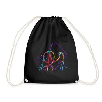 Roller coaster polygon gift - Drawstring Bag - black - Front