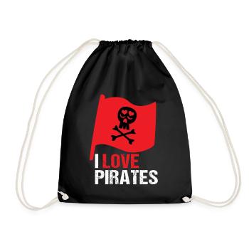 I LOVE PIRATES - Sac de sport léger - noir - Devant