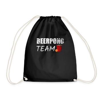 Trinkspiel Saufspiel Ber-Pong Bier - Turnbeutel - Schwarz - Vorne