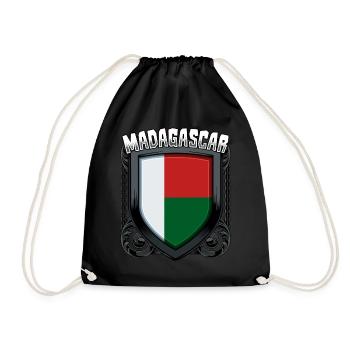 Malagasy Coat of Arms Cool Madagascar Gift Idea - Drawstring Bag - black - Front