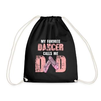 Ballet papa fête fête des pères fils fille famille danser - Sac de sport léger - noir - Devant