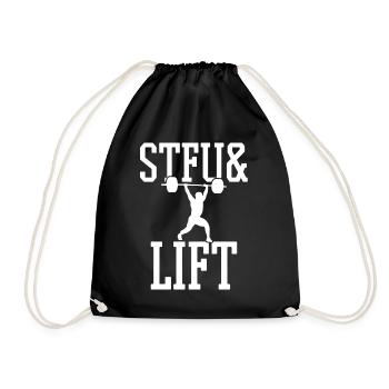 weightlifting - Drawstring Bag - black - Front