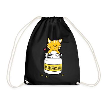 Antidépresseur pour chats - Sac de sport léger - noir - Devant