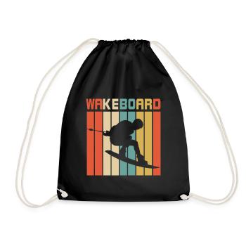 Wakeboarding rétro - Sac de sport léger - noir - Devant