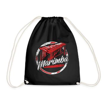 Marimba gift - Drawstring Bag - black - Front