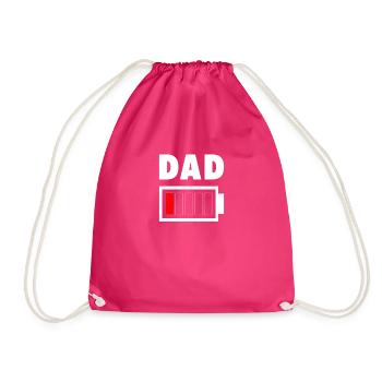 Vaters Akku ist leer - Dad Low Battery Empty - Drawstring Bag - fuchsia - Front