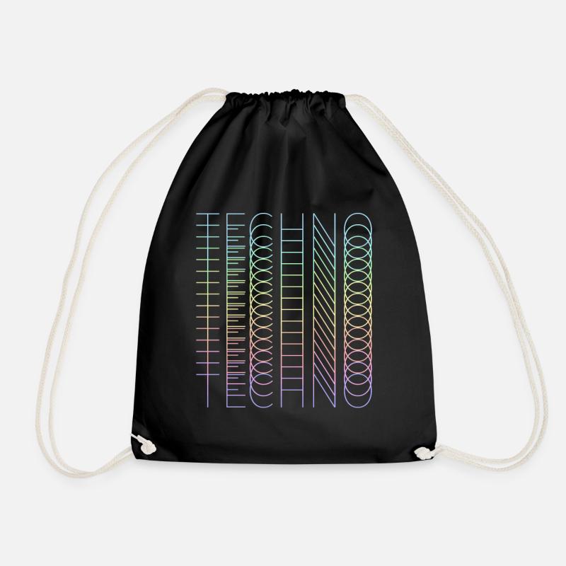 techno techno techno - Worek gimnastyczny - czarny