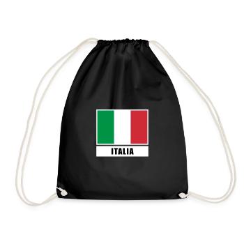 Italien Italia Fahne Flagge italienisch Rom Turin - Turnbeutel - Schwarz - Vorne