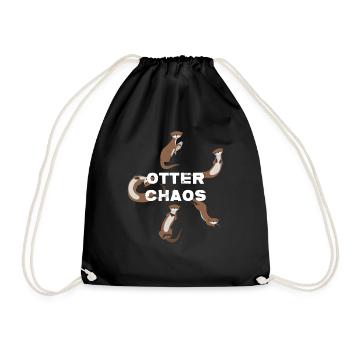 Otter Chaos - Drawstring Bag - black - Front