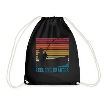 Papy pêche - Sac de sport léger - noir - Devant