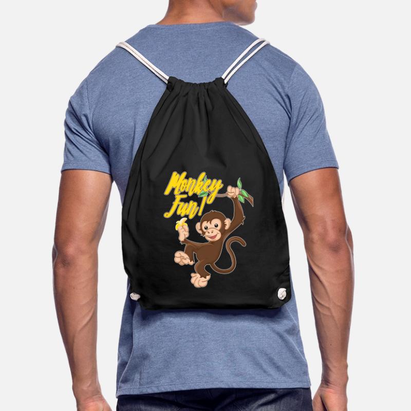 Monkey Monkey Fun Monkey Monkey Drawstring Bag