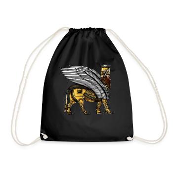 Alien Anunnaki Sumerian God Guardian - Drawstring Bag - black - Front