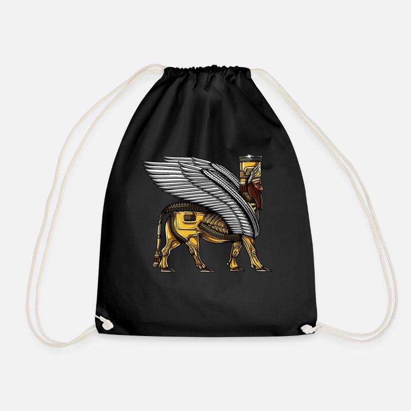 Alien Anunnaki Sumerian God Guardian - Drawstring Bag - black