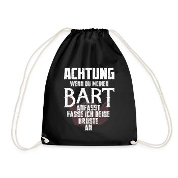 Bart Spruch Bartträger Schnurrbart - Turnbeutel - Schwarz - Vorne