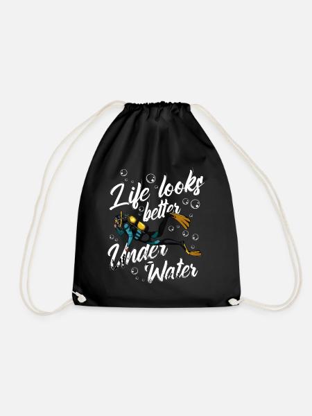 Cool Taucher Spruch Tauchen Statement Geschenkidee - Turnbeutel - Schwarz