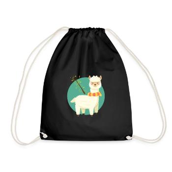 Lama - Turnbeutel - Schwarz - Vorne