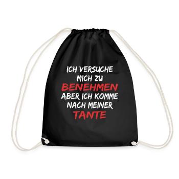 Ich versuche mich zu benehmen , komme nach Tante - Turnbeutel - Schwarz - Vorne