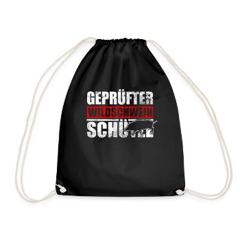 Wildschweinjäger Wildschweinschütze Sauenjäger - Turnbeutel - Schwarz - Vorne