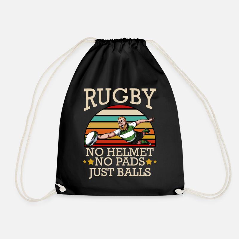 Rugby No Helmet No Pads Just Balls Cool Geschenk - Turnbeutel - Schwarz