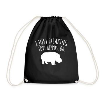 Hippopotamus Savannah - Drawstring Bag - black - Front