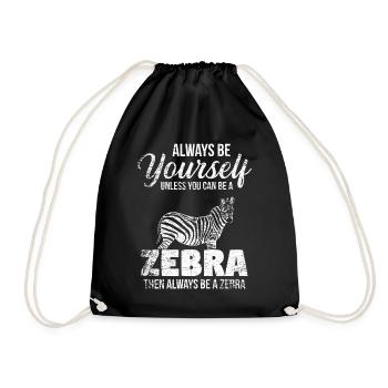 Zèbre cheval animal - Sac de sport léger - noir - Devant