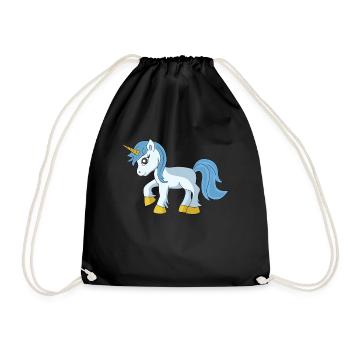 Einhorn - Turnbeutel - Schwarz - Vorne