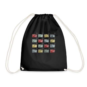 Retro Amateur Radio Radio Operator Hamradio Radio Station - Drawstring Bag - black - Front