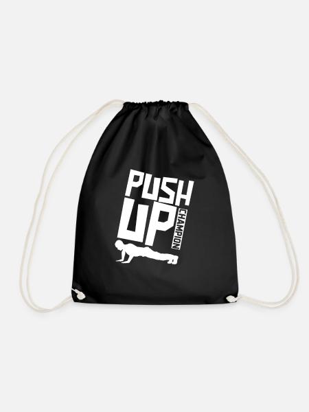 Fitness Push-ups Push-ups Body weight Gym - Drawstring Bag - black