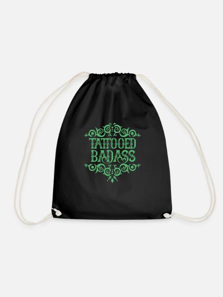 Tattoo Tattoo Tattoo Tattoo - Drawstring Bag - black