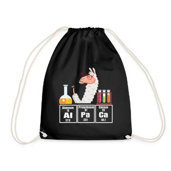 Alpaka Chemiker Lehrer Physik Schule Geschenk - Drawstring Bag - black - Front