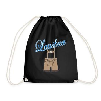 Lausbua with leather pants - Drawstring Bag - black - Front