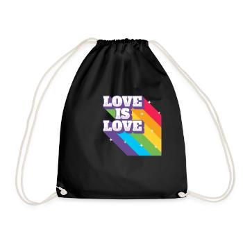 Regenbogen, LGBT, Rainbow, Gay Pride, Love - Turnbeutel - Schwarz - Vorne
