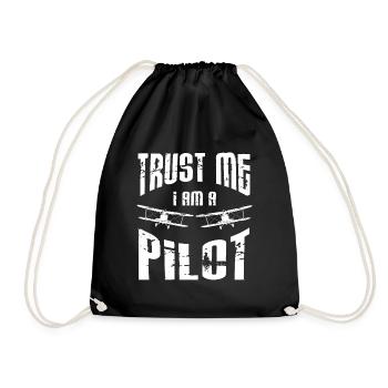 Pilot - Croyez-moi, je suis un pilote - Sac de sport léger - noir - Devant