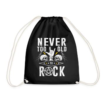 Never too old for rock music metal - Drawstring Bag - black - Front