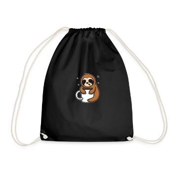 Paresseux dormant avec tasse de café Kafee Kaffe - Sac de sport léger - noir - Devant