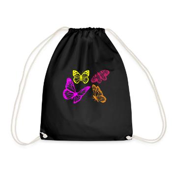 Papillons papillons - Sac de sport léger - noir - Devant