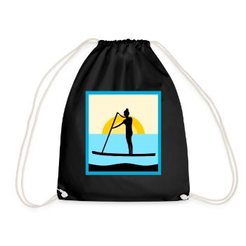 Stand Up Paddling cadeau illustration mer - Sac de sport léger - noir - Devant