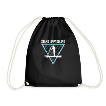 Stand Up Paddling Surfing Paddling Gift - Drawstring Bag - black - Front